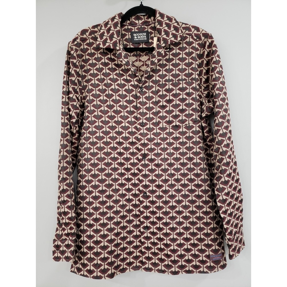 NEW -‎ Men's Scotch & Soda Regular Fit Jacquard Shirt Long Sleeve Dress